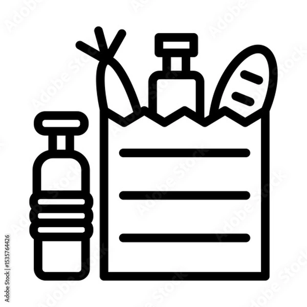 Obraz GroceryBag line icon