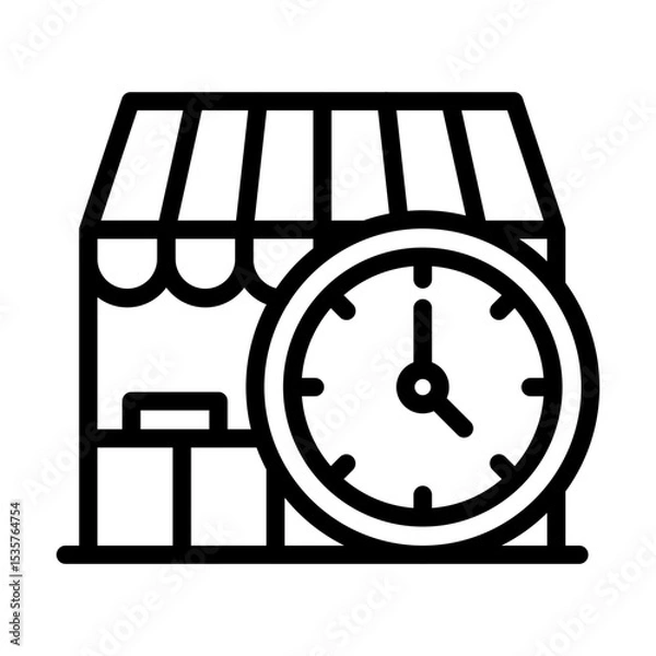 Obraz StoreHoursBoard line icon