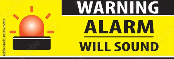Obraz Security alarm warning sign notice vector.eps
