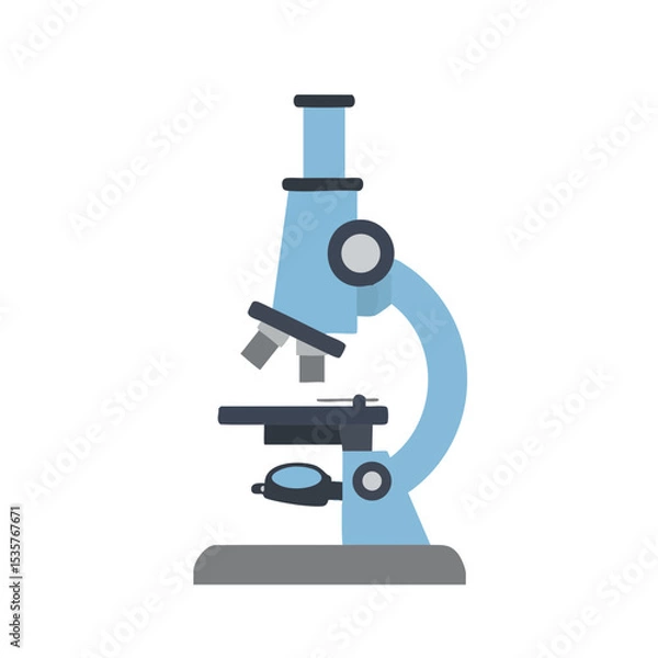 Fototapeta Flat Microscope Icon for Science and Research