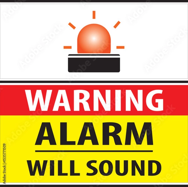 Obraz Security alarm will sound warning sign.eps