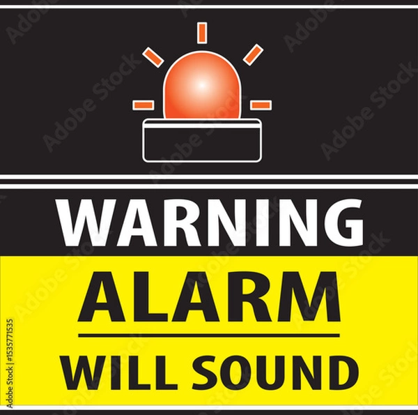 Obraz Security alarm will sound warning notice.eps