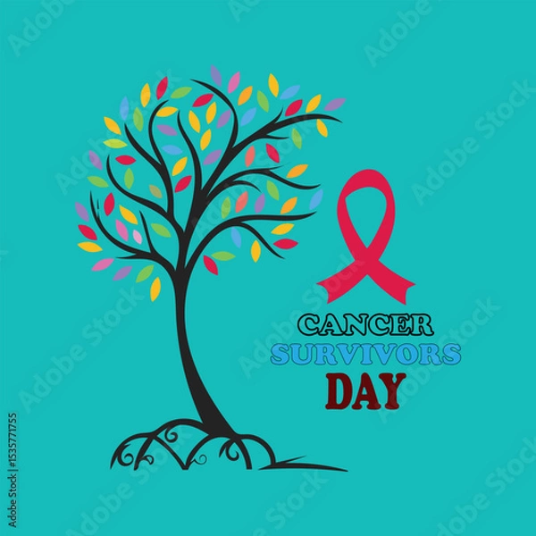 Fototapeta World AIDS Day awareness vector design with tree and ribbon for health and social campaign illustrations