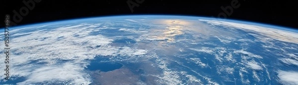 Fototapeta Earth's Atmosphere A Stunning View from Space, Planet Earth, Space Photography Earth observation, satellite imagery