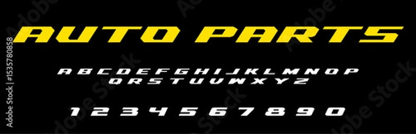 Fototapeta Auto Pa lettering font Vector silver effect graphic design. Apparel clothing prints eps svg png. Motorsport designs posters stickers. Download it Now in high resolution format and print it in any size