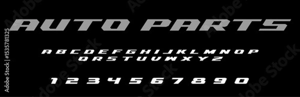 Fototapeta Auto Pa lettering font Vector silver effect graphic design. Apparel clothing prints eps svg png. Motorsport designs posters stickers. Download it Now in high resolution format and print it in any size