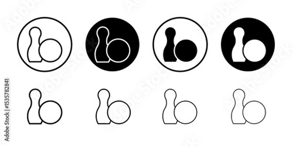 Obraz Bowling icon Thin line illustration set vector