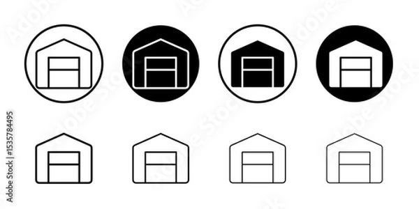 Obraz Garage icon Thin line illustration set vector