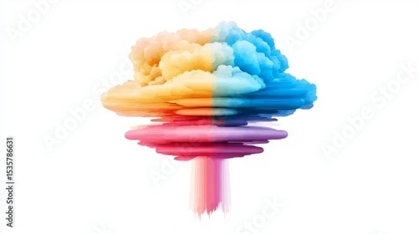 Fototapeta Vibrant smoke explosion effects in blue, pink, and orange colors, creating a dynamic visual for creative projects.