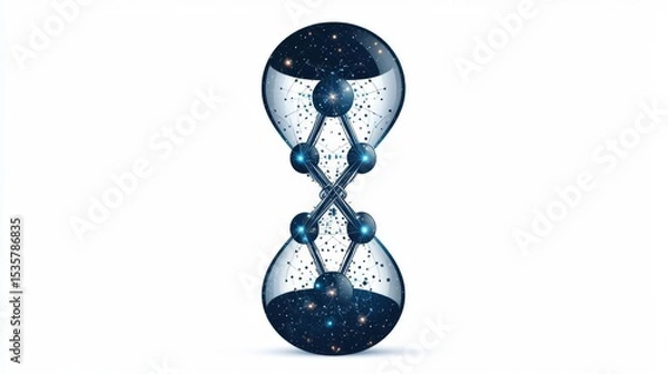 Fototapeta A striking hourglass symbolizing the passage of time and space, merging science and art in a captivating design.