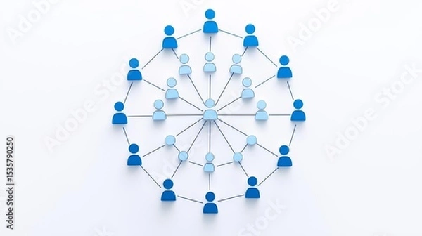 Obraz Conceptual illustration of social connections, representing networking, community, and collaboration among individuals.