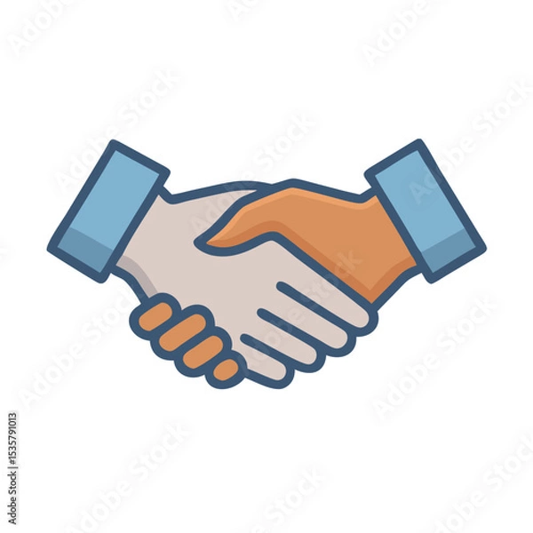 Fototapeta A Symbol of Agreement The Handshake Representing Business Partnership and Collaboration colorful vector icon