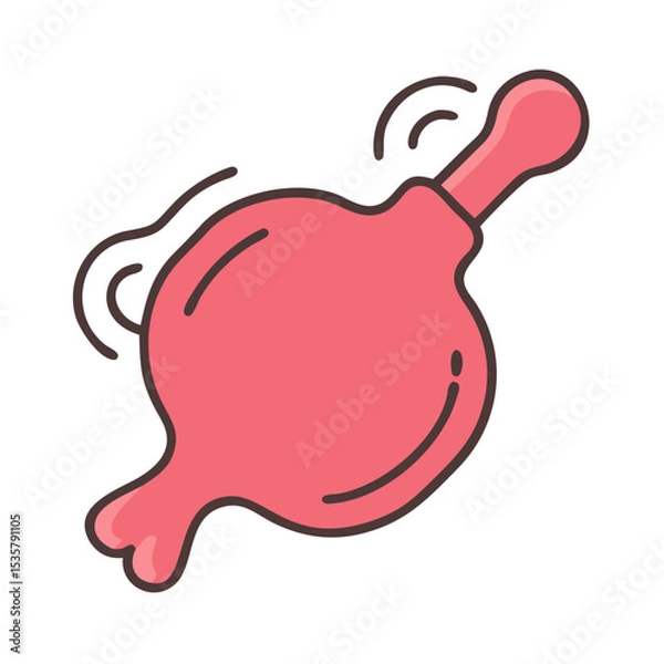 Fototapeta Stylized cartoon depiction of a shaking or vibrating rubber enema bulb colorful vector icon