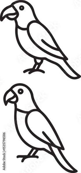 Obraz parrot-line-art-with-white-backgrounders