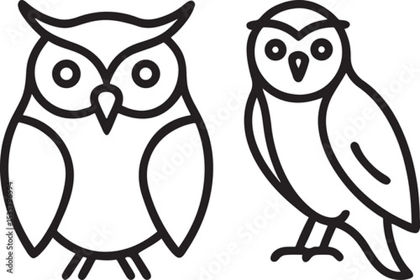 Obraz owl-line-art-with-white-background.eps