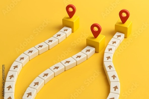 Obraz Navigating the Path to Success Exploring Multiple Routes and Strategies for Achieving Goals, Finding the Best Way Forward, and Overcoming Obstacles on Your Journey