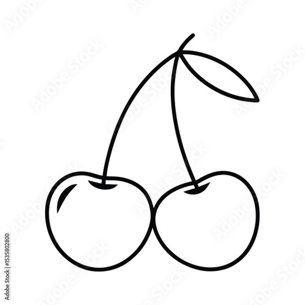 Obraz Cherries graphic perfect for seasonal themes Vector illustration