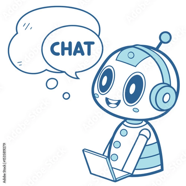 Fototapeta Friendly Chatbot AI-Powered Conversational Assistance