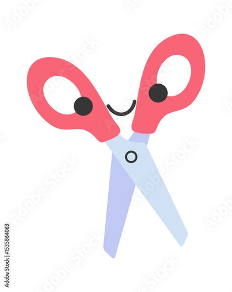 Obraz Kawaii scissors cartoon stationery character
