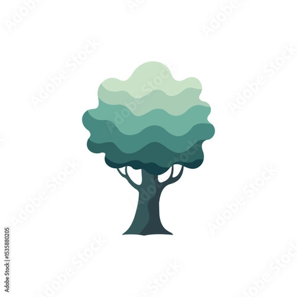 Obraz Cute Stylized Tree Vector for Eco Projects