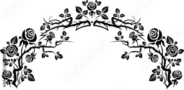 Fototapeta Elegant roses frame