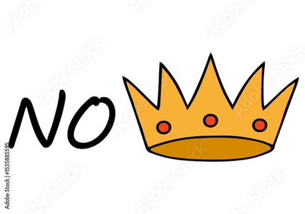 Obraz ‘No Kings’ Protests Across the United States. Crown and inscription No.