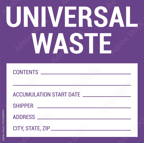 Fototapeta Container Hazardous Standard Label Marking Universal Waste