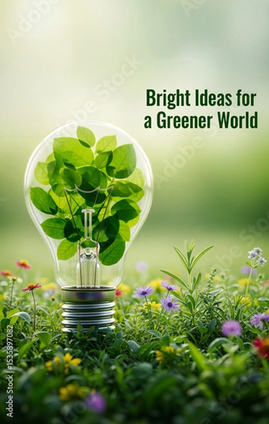 Obraz Green Energy Concept, Bright Ideas for a Greener World