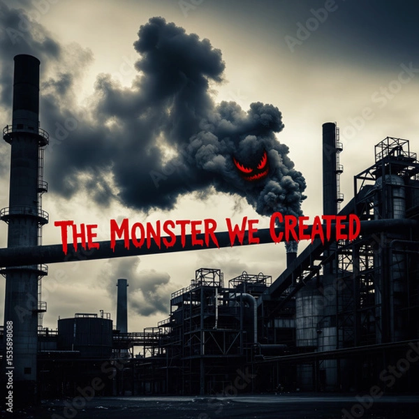 Obraz The Monster We Created, Industrial Pollution and Environmental Damage