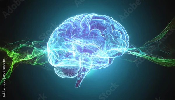 Fototapeta Surreal Ethereal Representation of a Flowing Human Brain
