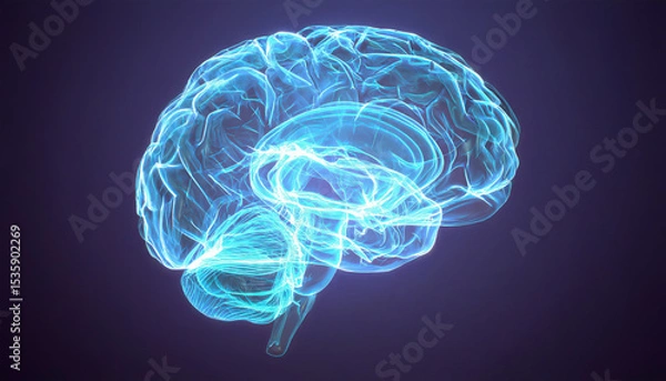 Fototapeta Ethereal Surreal Artwork of a Flowing Human Brain