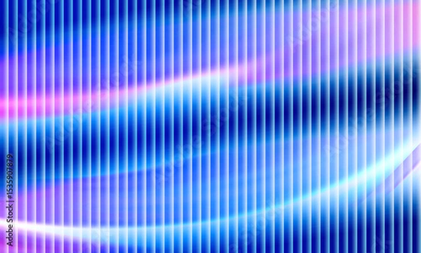 Fototapeta Radiant smooth flowing fusion with fluted glass texture and glowing ribbed vertical stripe transitions