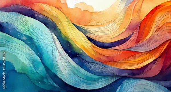 Obraz Colorful dynamic watercolor abstract background