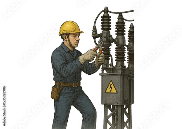 Fototapeta construction worker with helmet