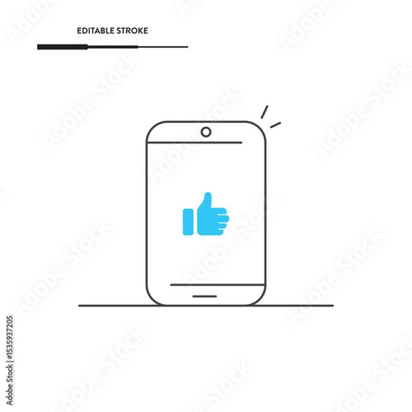 Fototapeta Smartphone and Like Icon Vector Design. 