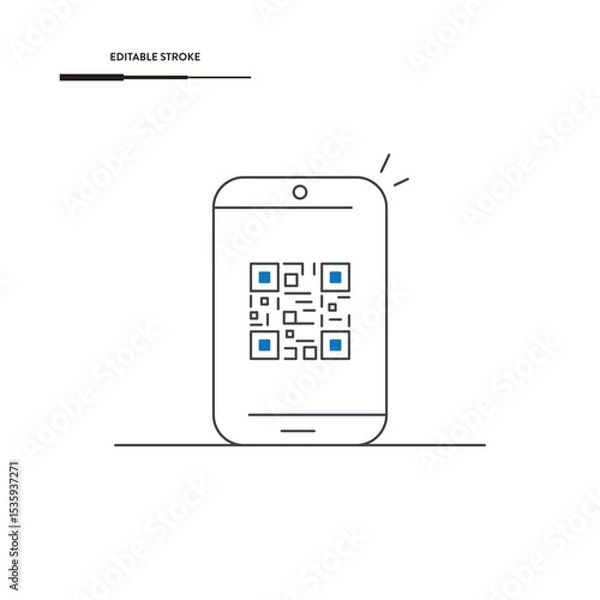 Fototapeta Smartphone and Qr Code Icon Vector Design.