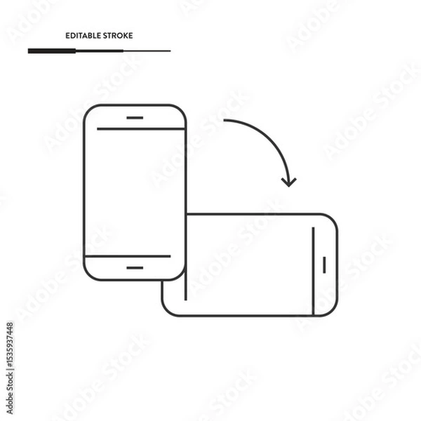 Fototapeta Smartphone Rotation Icon Vector Design.