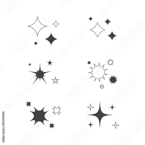 Fototapeta Sparkle Icon Set Vector Design.