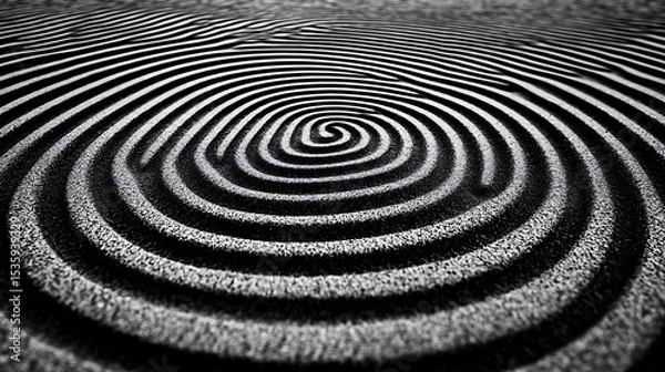 Obraz Abstract concentric spiral design on a textured surface.