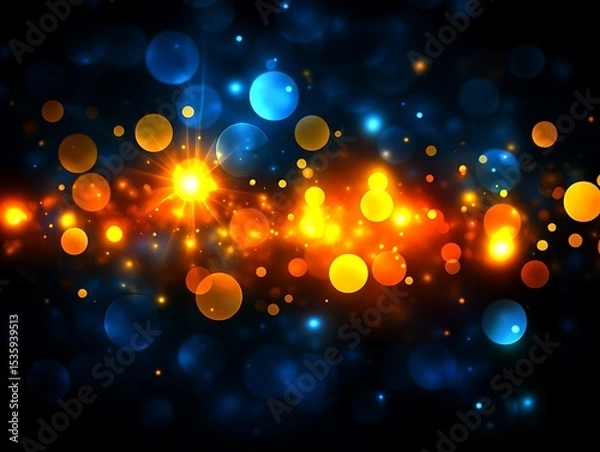 Fototapeta Abstract Sparkling Particle Background with Circular Bokeh Elements