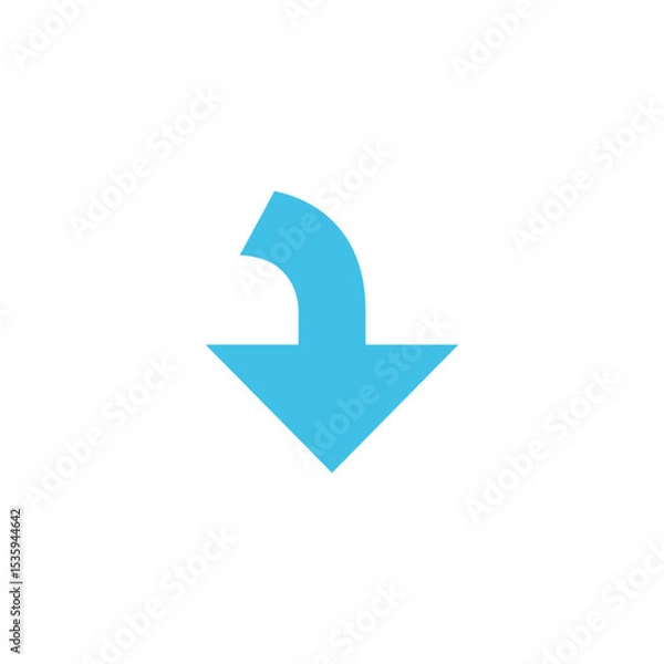 Obraz Arrow Pointing Rightwards Then Curving Downwards