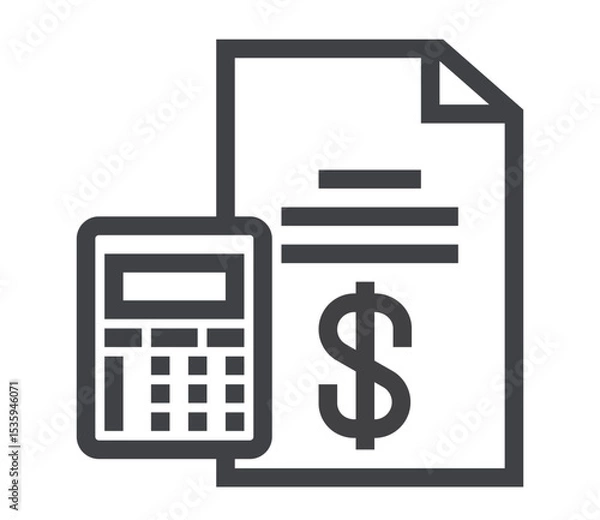 Obraz Finance count calculator business start up isolated icon. Vector flat graphic design illustration