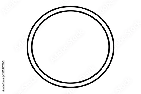 Fototapeta Black Double Circle Outline Icon Graphic vector
