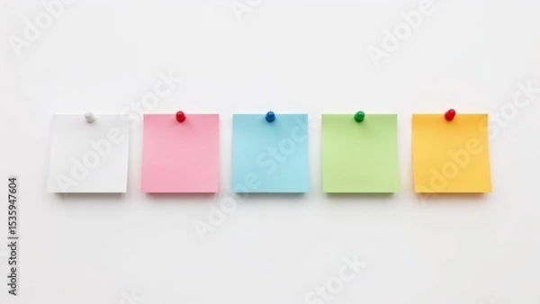 Obraz Colorful sticky notes on white background