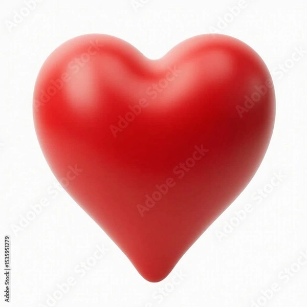 Fototapeta Matte red heart with simple smooth finish.