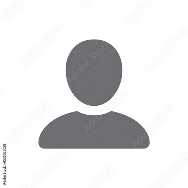 Fototapeta Gray silhouette of a person icon on a black background representing user profile or contact details on transparent background