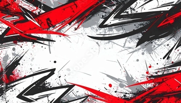 Obraz Abstract red black grunge background - excellent for creative presentations