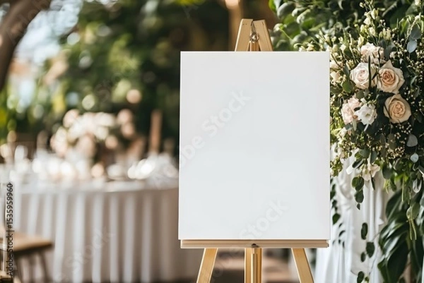 Fototapeta A Blank White Welcome Sign Mockup: Versatile Branding Space