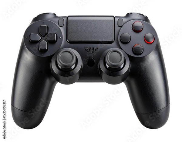 Fototapeta Modern Wireless Gamepad with Glowing Buttons, Isolated on Transparent Background