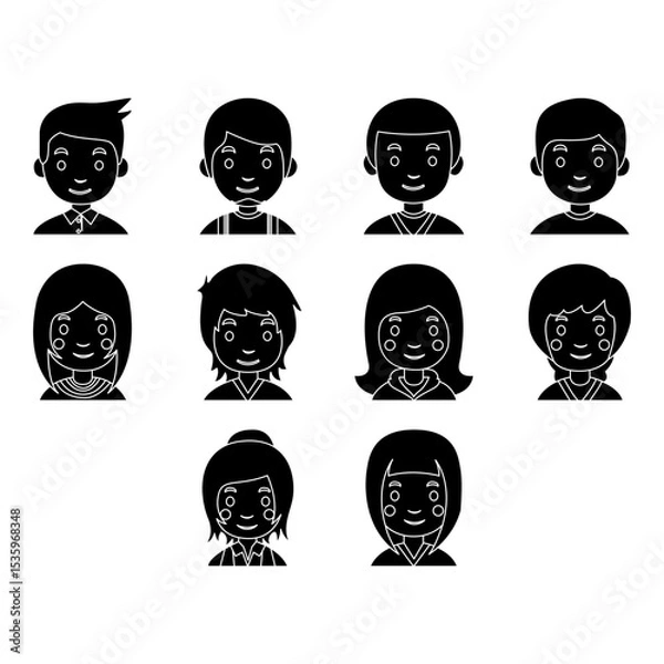 Obraz young clip art set